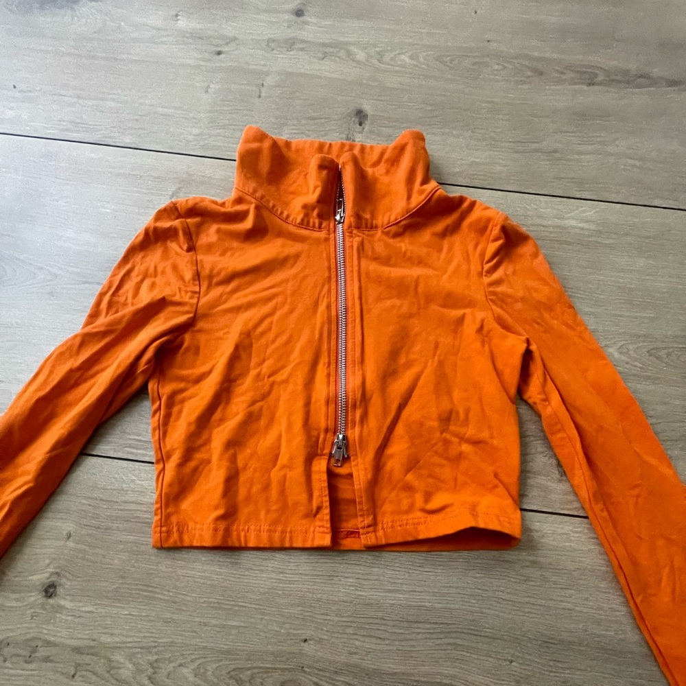 “ Tiger Mist “ Orange Turtle Neck Zip Up